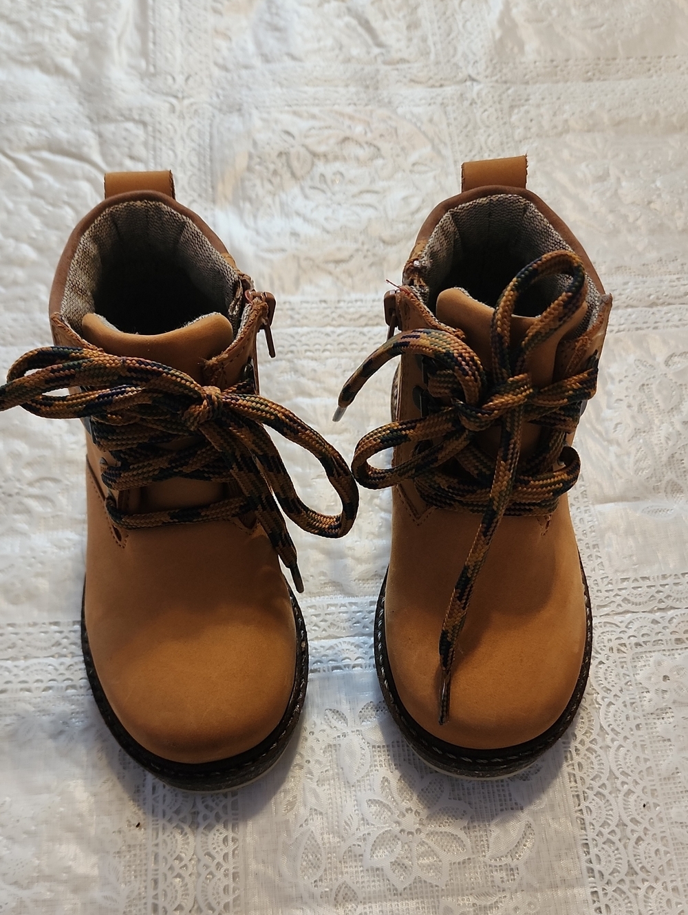 Zara Kids Brown Lace-Up Hiking Boots